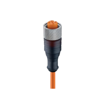 M12 A-code vrouwelijk transparante behuizing PVC oranje 5-Wire